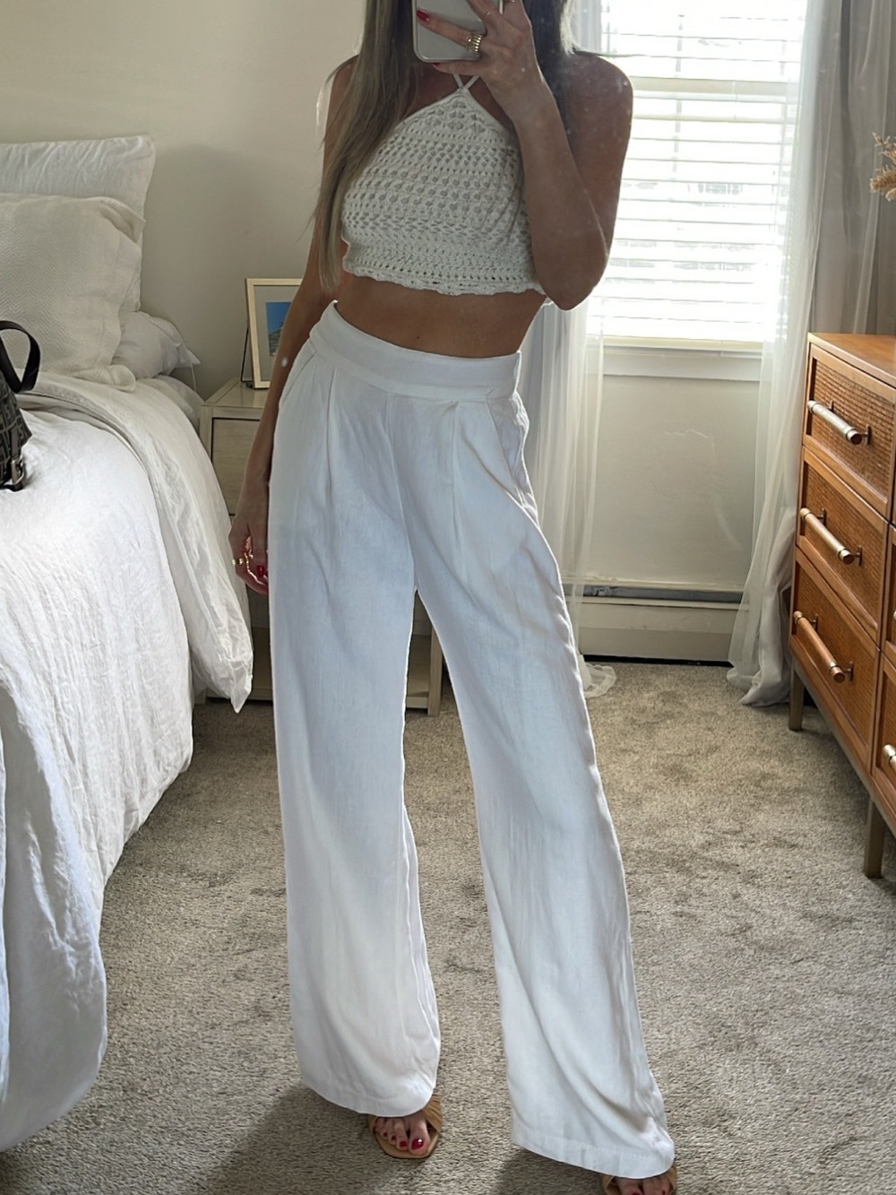 Abercrombie & Fitch Linen Pants - White, XXS
